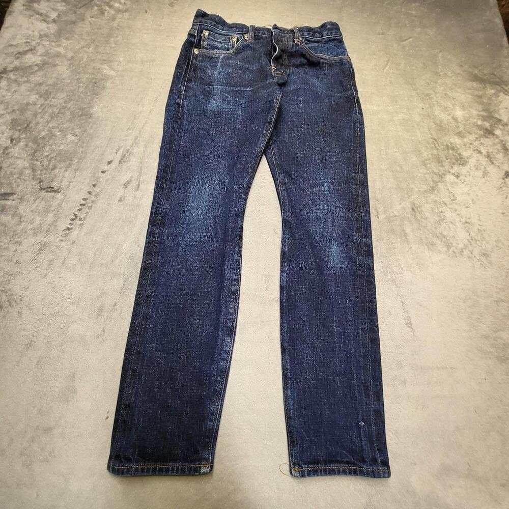 J.CREW 484‎ Jeans Mens 28x30 Blue Dark Wash Straight Slim Denim Pockets Stretch